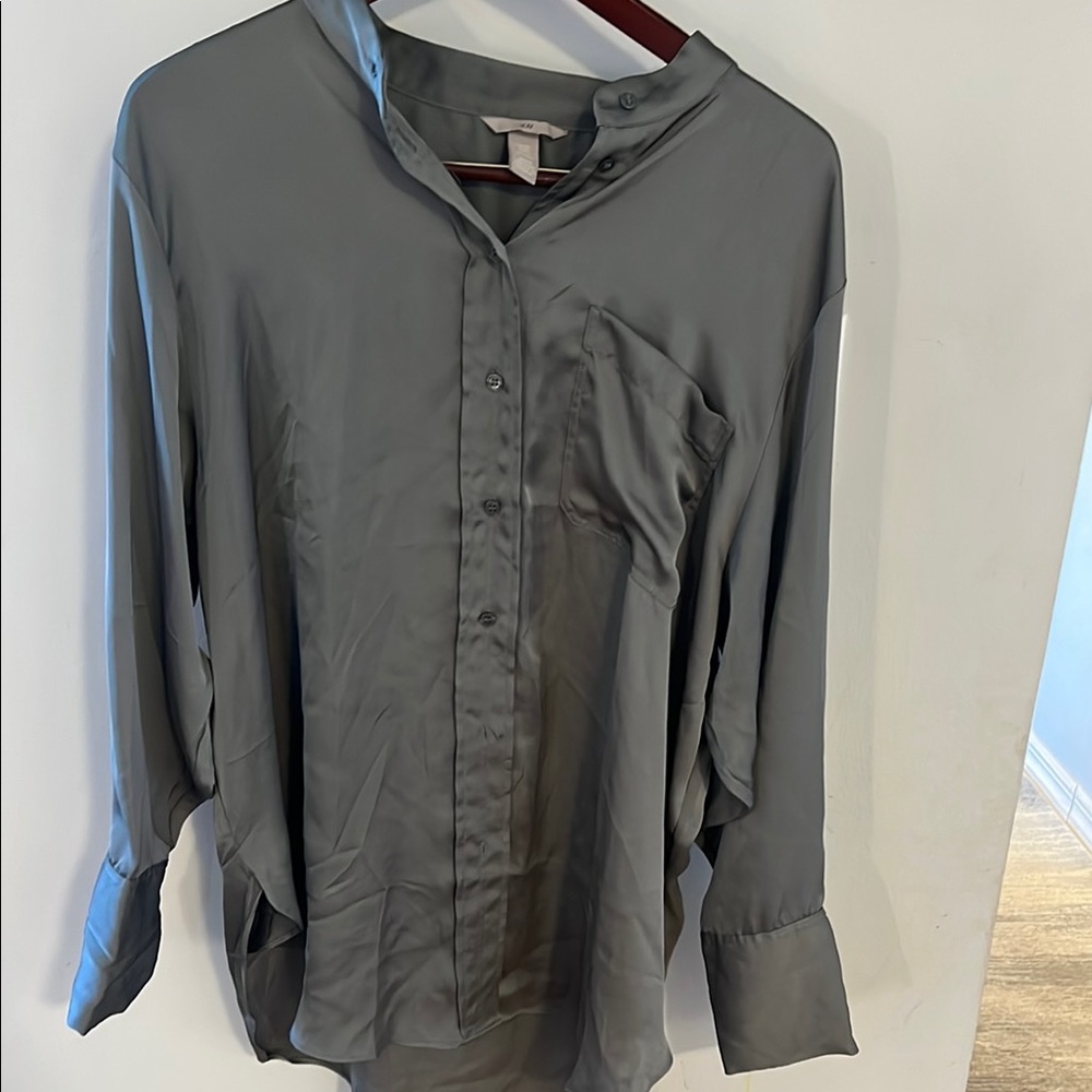 Gray Button-Up Shirt